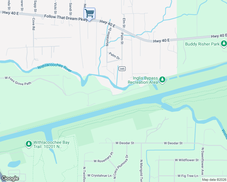 map of restaurants, bars, coffee shops, grocery stores, and more near 12591 West Edwards Court in Inglis
