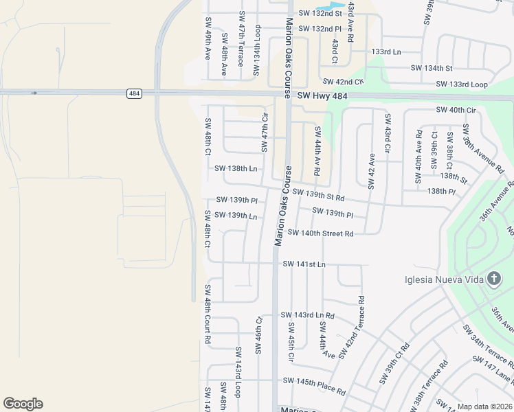 map of restaurants, bars, coffee shops, grocery stores, and more near 4700 Southwest 139th Street Road in Ocala