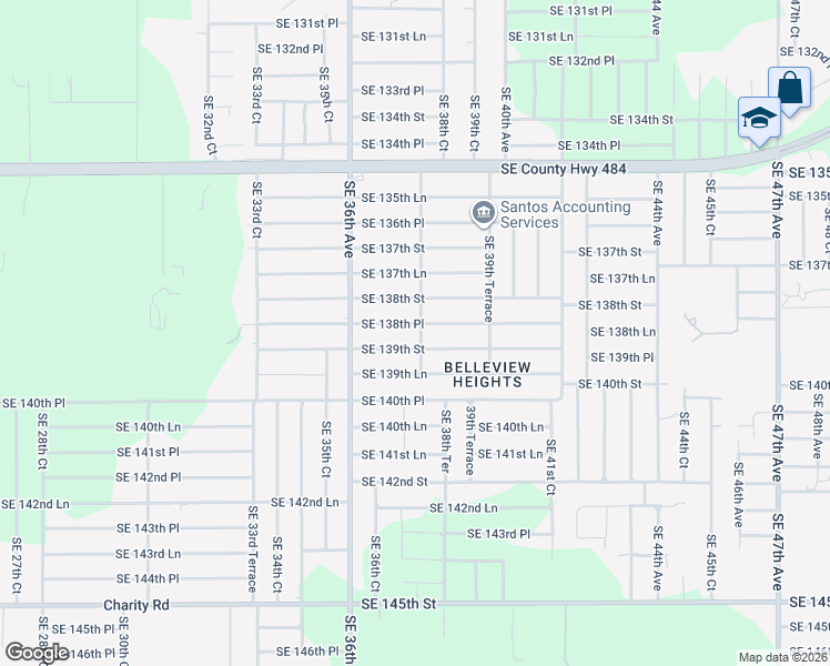 map of restaurants, bars, coffee shops, grocery stores, and more near 13872 Southeast 37th Terrace in Summerfield