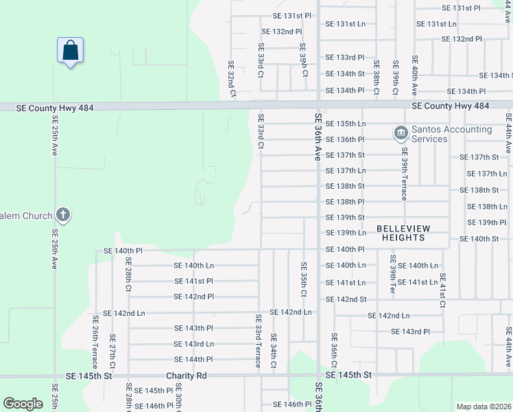 map of restaurants, bars, coffee shops, grocery stores, and more near 13880 Southeast 33rd Court in Summerfield