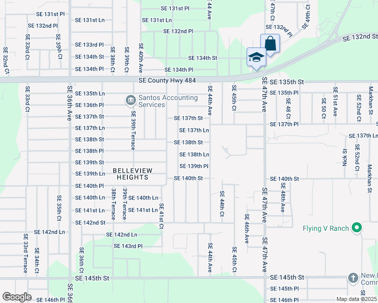 map of restaurants, bars, coffee shops, grocery stores, and more near 4285 Southeast 138th Lane in Summerfield