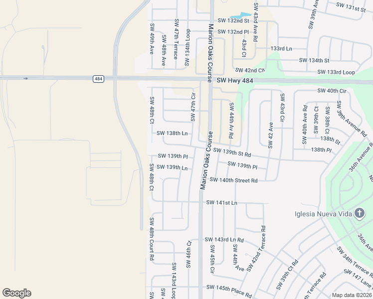 map of restaurants, bars, coffee shops, grocery stores, and more near 4700 Southwest 139th Street Road in Ocala