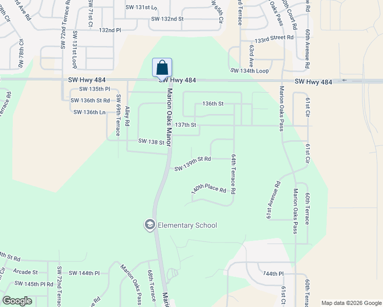 map of restaurants, bars, coffee shops, grocery stores, and more near 66th Terrace in Ocala