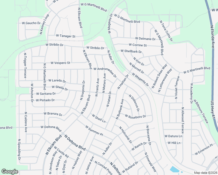 map of restaurants, bars, coffee shops, grocery stores, and more near 10790 North Hatari Drive in Citrus Springs