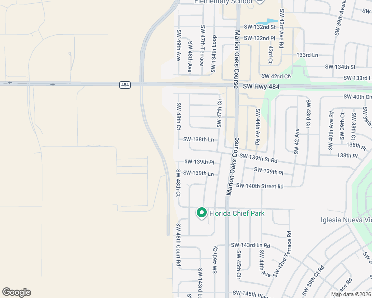 map of restaurants, bars, coffee shops, grocery stores, and more near 4835 Southwest 139th Place in Ocala