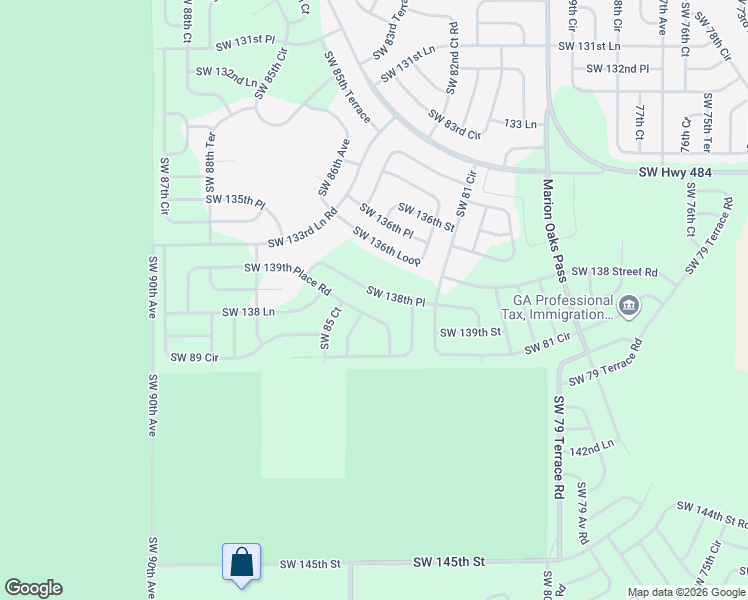 map of restaurants, bars, coffee shops, grocery stores, and more near 8385 Southwest 138th Place in Ocala