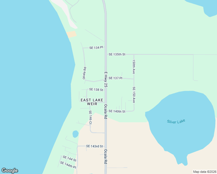 map of restaurants, bars, coffee shops, grocery stores, and more near 13755 County Road 25 in Weirsdale