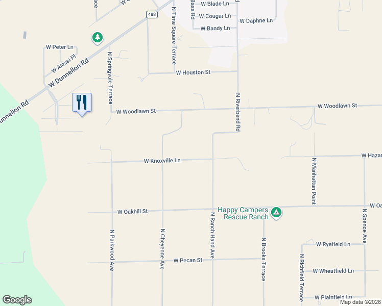 map of restaurants, bars, coffee shops, grocery stores, and more near 5489 West Knoxville Lane in Dunnellon