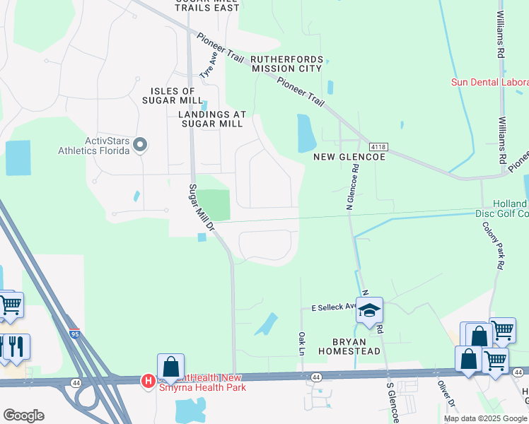 map of restaurants, bars, coffee shops, grocery stores, and more near 2639 Star Coral Lane in New Smyrna Beach