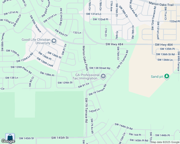map of restaurants, bars, coffee shops, grocery stores, and more near 780 Marion Oaks Pass in Ocala