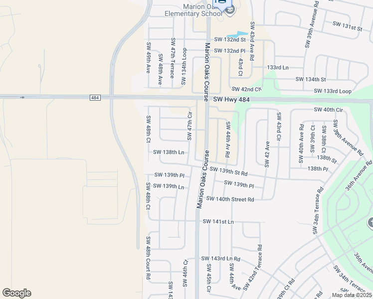 map of restaurants, bars, coffee shops, grocery stores, and more near 4713 Southwest 138th Lane in Ocala