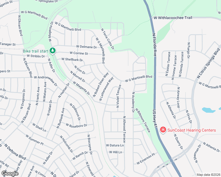 map of restaurants, bars, coffee shops, grocery stores, and more near 10898 North Ocean Drive in Citrus Springs