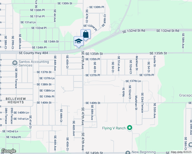 map of restaurants, bars, coffee shops, grocery stores, and more near 4856 137th Place in Marion County