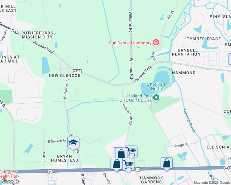 map of restaurants, bars, coffee shops, grocery stores, and more near 2260 Pioneer Trail in New Smyrna Beach