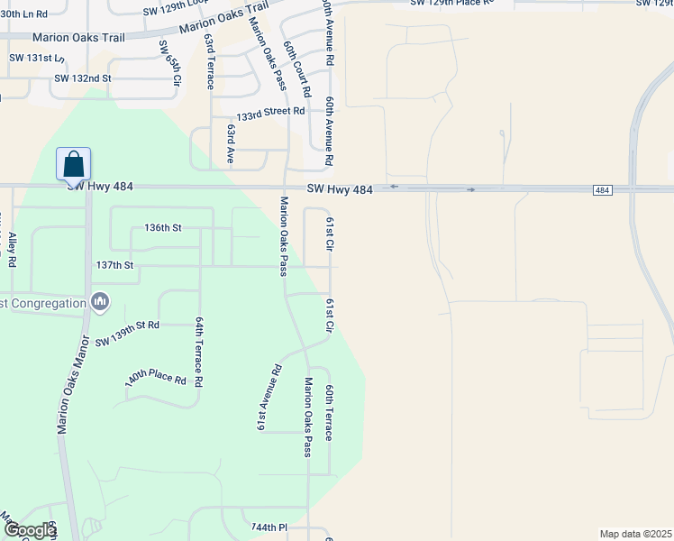 map of restaurants, bars, coffee shops, grocery stores, and more near 13840 61st Circle in Ocala