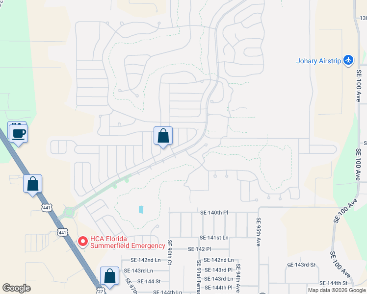 map of restaurants, bars, coffee shops, grocery stores, and more near 9072 Southeast 136th Loop in Summerfield