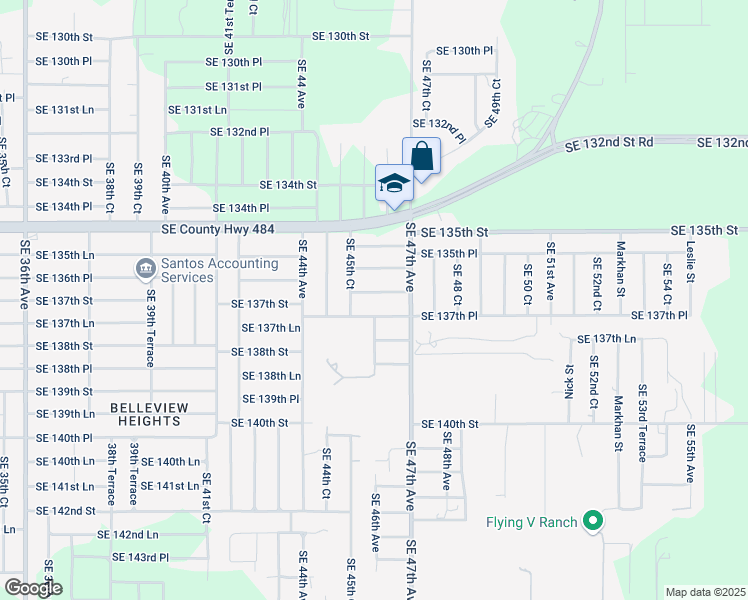 map of restaurants, bars, coffee shops, grocery stores, and more near 4600 Southeast 136th Lane in Summerfield