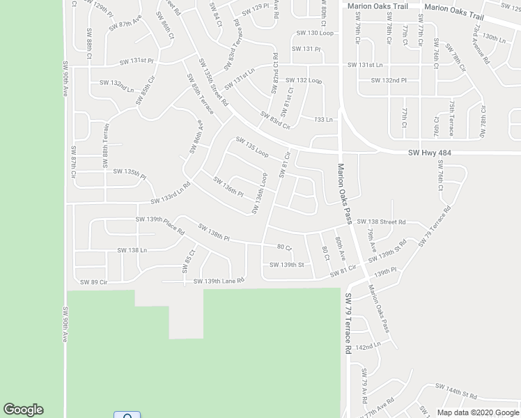 map of restaurants, bars, coffee shops, grocery stores, and more near 8474 Southwest 136th Loop in Ocala