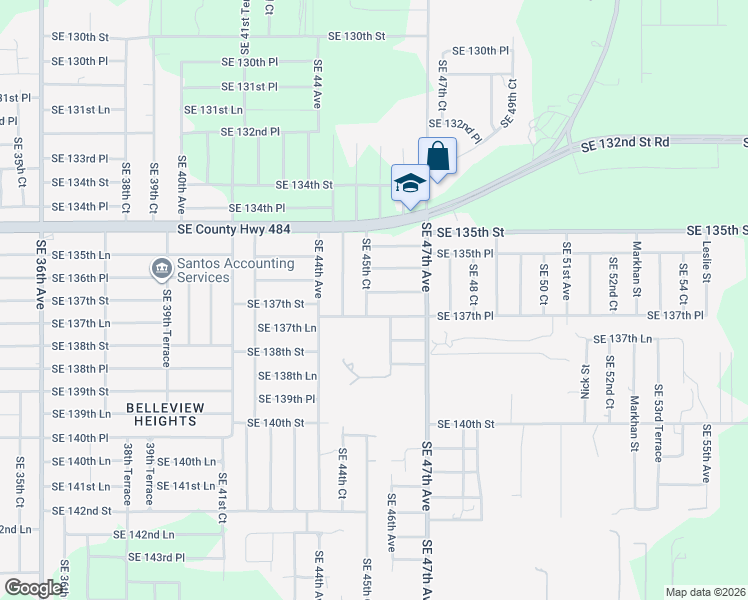 map of restaurants, bars, coffee shops, grocery stores, and more near 13647 Southeast 45th Court in Summerfield