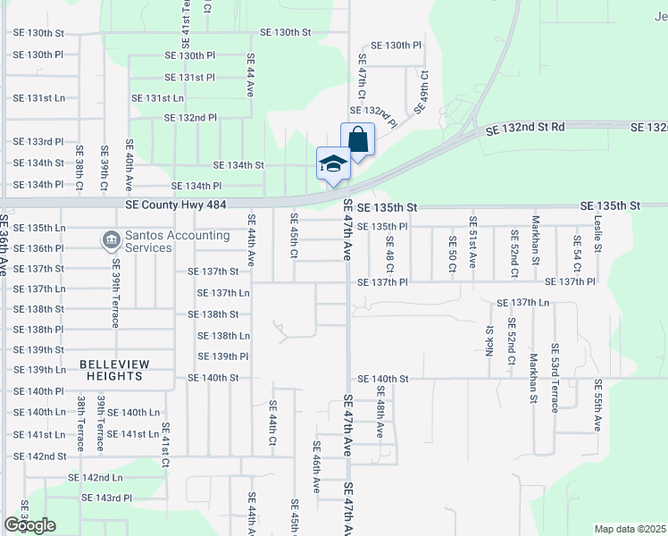 map of restaurants, bars, coffee shops, grocery stores, and more near 4670 Southeast 136th Lane in Summerfield