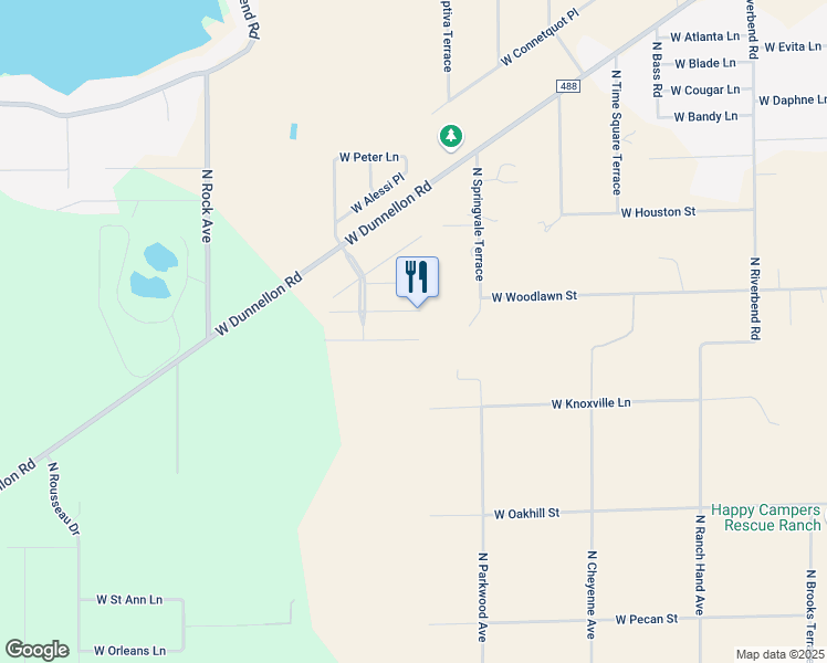 map of restaurants, bars, coffee shops, grocery stores, and more near 6025 West Caruso Court in Dunnellon