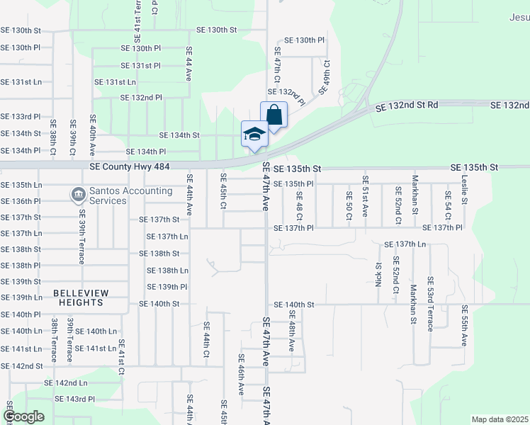 map of restaurants, bars, coffee shops, grocery stores, and more near 4670 Southeast 136th Lane in Summerfield
