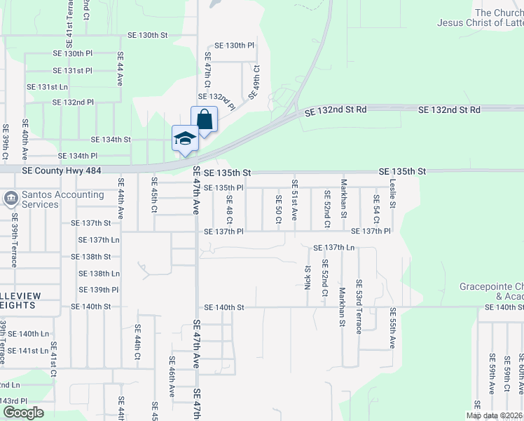 map of restaurants, bars, coffee shops, grocery stores, and more near 13656 Southeast 49th Terrace in Summerfield