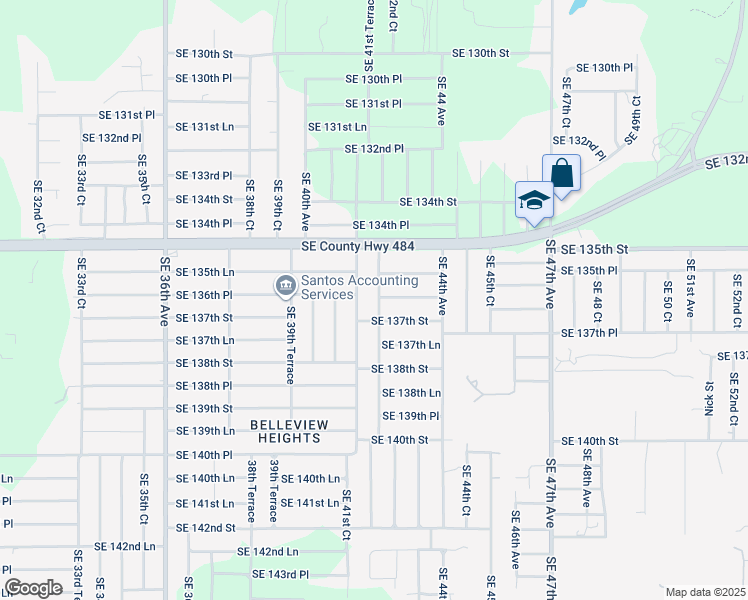 map of restaurants, bars, coffee shops, grocery stores, and more near 13658 Southeast 42nd Avenue in Summerfield