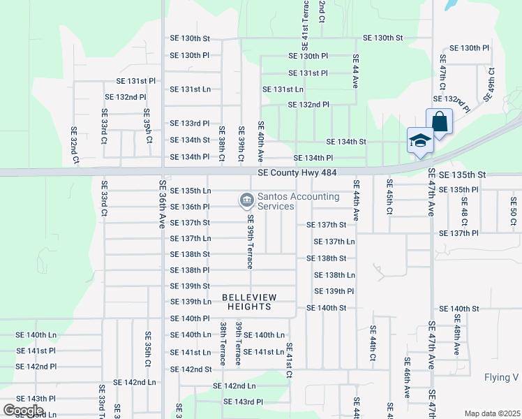 map of restaurants, bars, coffee shops, grocery stores, and more near 4000 Southeast 136th Place in Summerfield