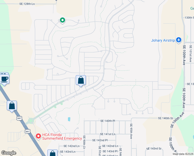 map of restaurants, bars, coffee shops, grocery stores, and more near 9072 Southeast 136th Loop in Summerfield
