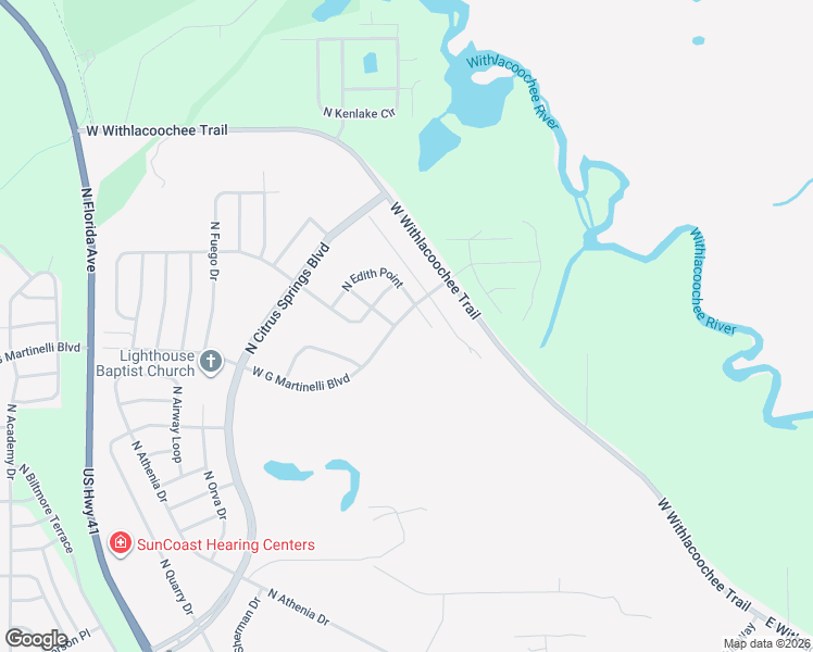 map of restaurants, bars, coffee shops, grocery stores, and more near 488 West G Martinelli Boulevard in Citrus Springs