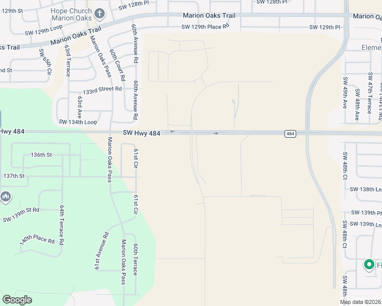 map of restaurants, bars, coffee shops, grocery stores, and more near 5420 Southwest Highway 484 in Ocala