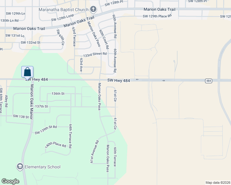 map of restaurants, bars, coffee shops, grocery stores, and more near 13633 61st Circle in Ocala