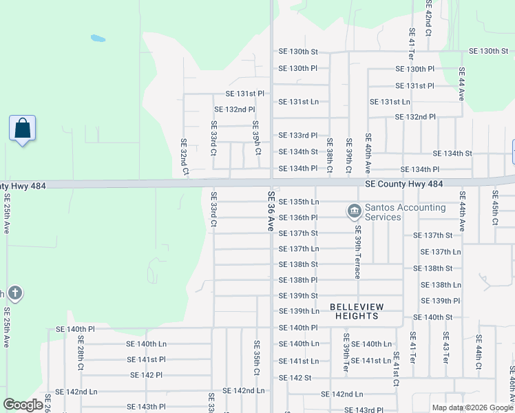map of restaurants, bars, coffee shops, grocery stores, and more near 3560 Southeast 135th Lane in Summerfield