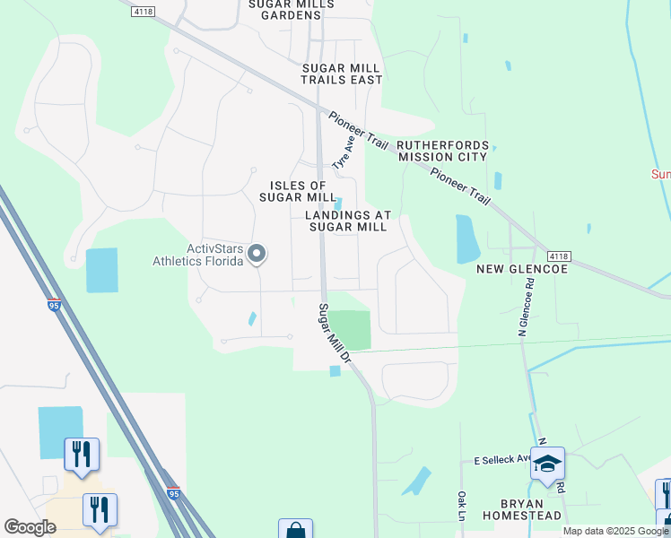 map of restaurants, bars, coffee shops, grocery stores, and more near 2685 Carthage Drive in New Smyrna Beach