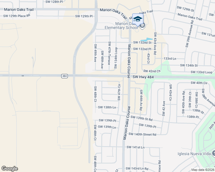 map of restaurants, bars, coffee shops, grocery stores, and more near 4763 Southwest 136th Street in Ocala