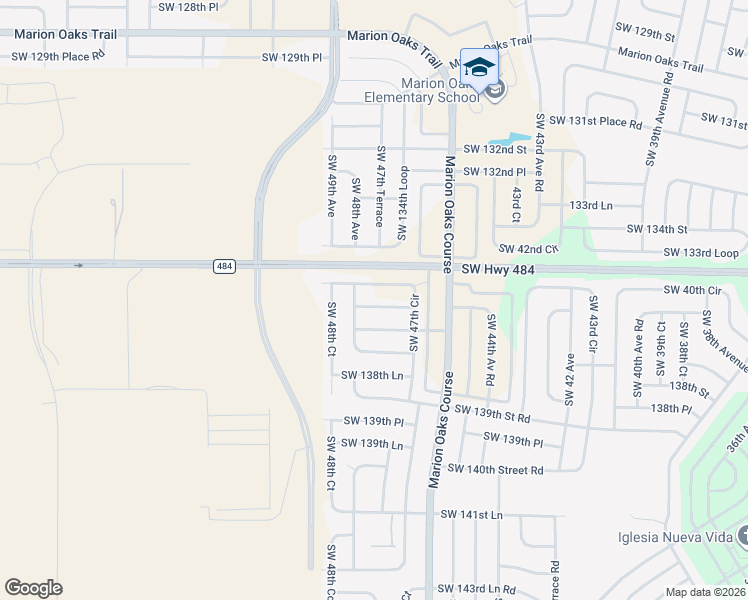 map of restaurants, bars, coffee shops, grocery stores, and more near 4763 Southwest 136th Street in Ocala