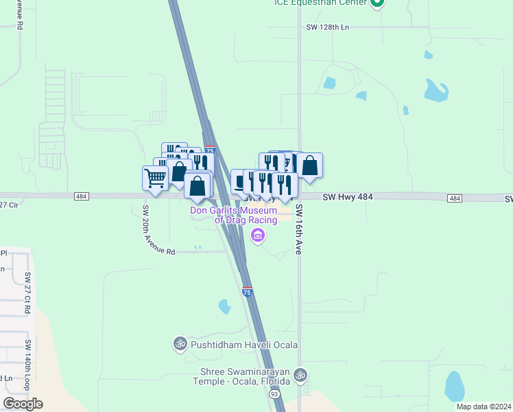 map of restaurants, bars, coffee shops, grocery stores, and more near 1794 County Road 484 in Ocala