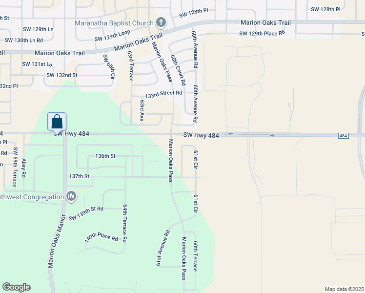 map of restaurants, bars, coffee shops, grocery stores, and more near 13633 61st Circle in Ocala
