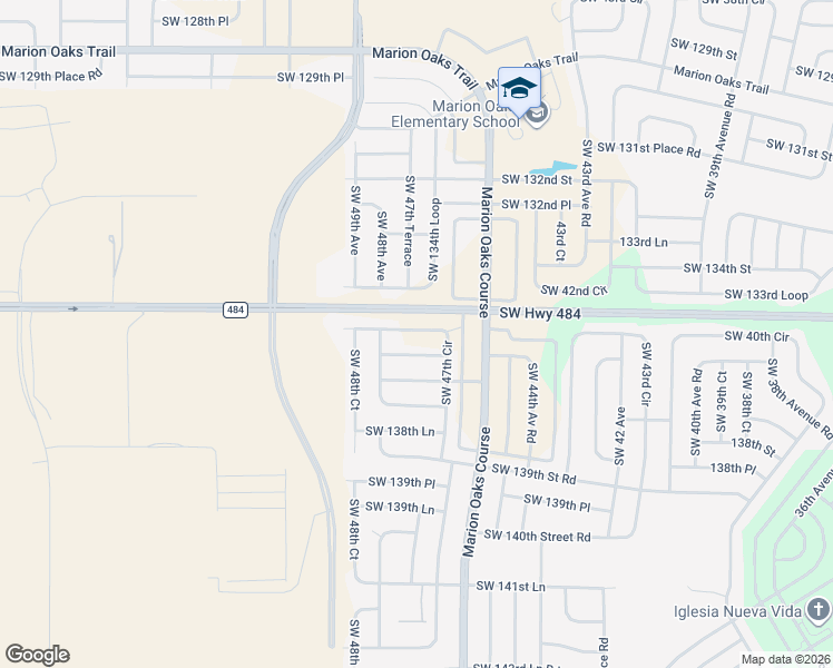 map of restaurants, bars, coffee shops, grocery stores, and more near 4763 136th Street in Ocala