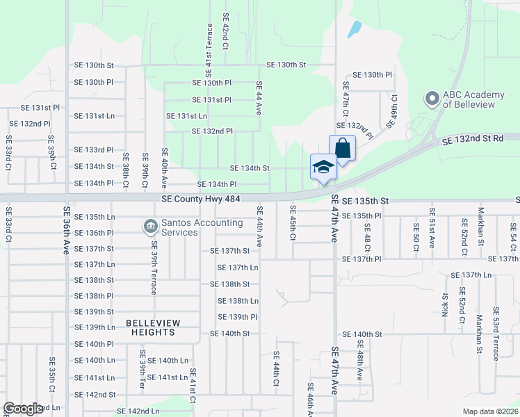 map of restaurants, bars, coffee shops, grocery stores, and more near 4365 Southeast 135th Lane in Summerfield