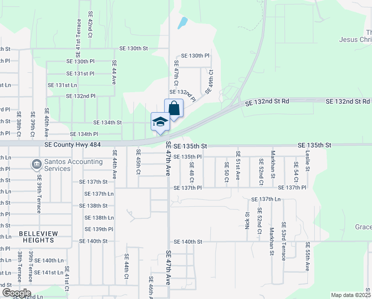map of restaurants, bars, coffee shops, grocery stores, and more near 4773 Southeast 135th Place in Summerfield