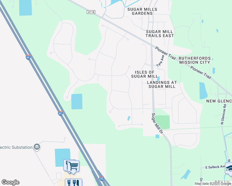 map of restaurants, bars, coffee shops, grocery stores, and more near 2951 Gibraltar Boulevard in New Smyrna Beach
