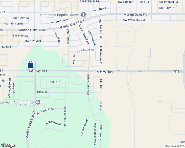 map of restaurants, bars, coffee shops, grocery stores, and more near 13633 61st Circle in Ocala