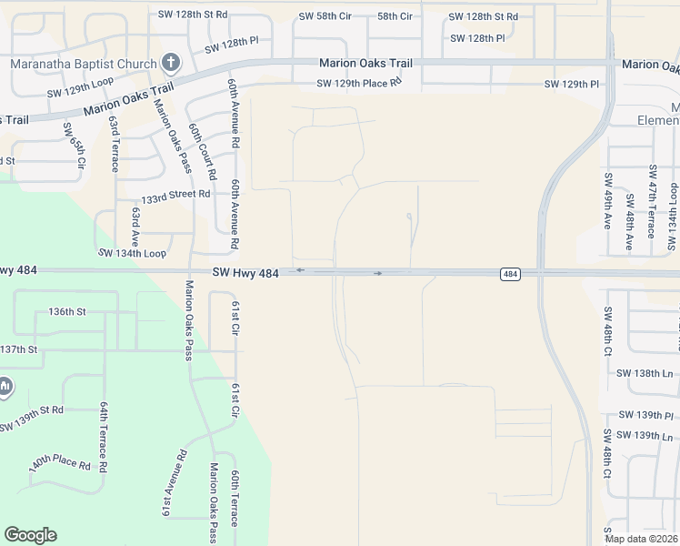 map of restaurants, bars, coffee shops, grocery stores, and more near 5420 Southwest Highway 484 in Ocala
