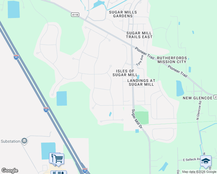 map of restaurants, bars, coffee shops, grocery stores, and more near 2924 Sime Street in New Smyrna Beach