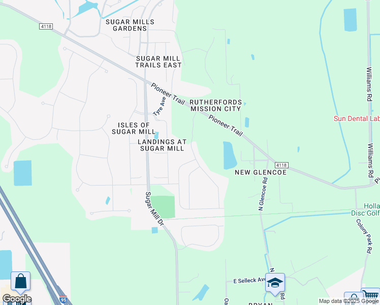 map of restaurants, bars, coffee shops, grocery stores, and more near 540 White Coral Lane in New Smyrna Beach