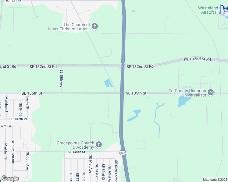 map of restaurants, bars, coffee shops, grocery stores, and more near 6333 Southeast 135th Street in Marion County