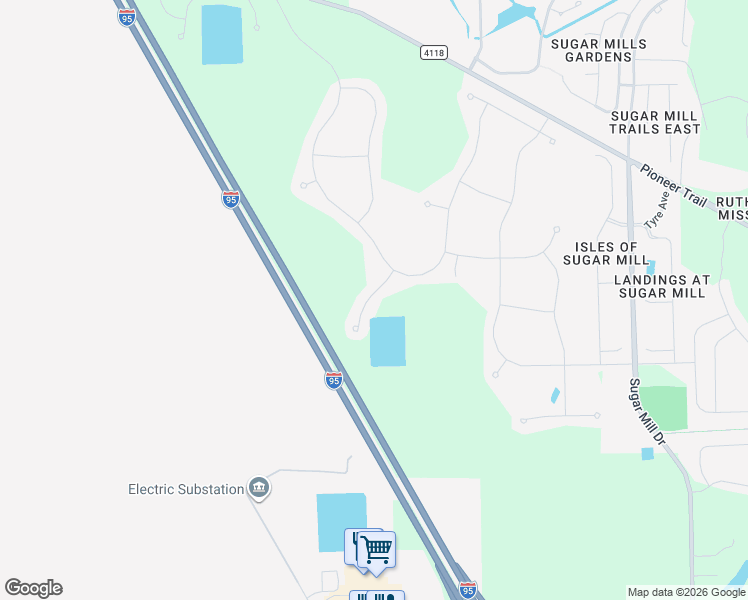 map of restaurants, bars, coffee shops, grocery stores, and more near 537 Stowers Drive in New Smyrna Beach