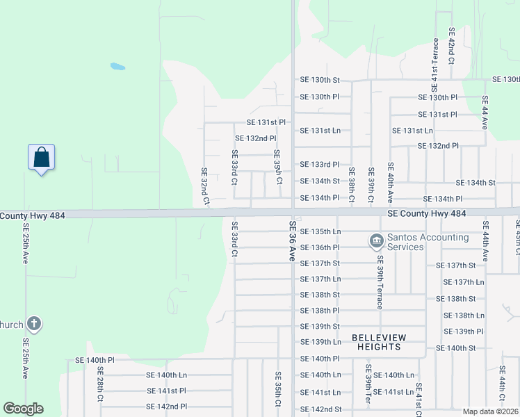 map of restaurants, bars, coffee shops, grocery stores, and more near 3466 Southeast 134th Place in Belleview